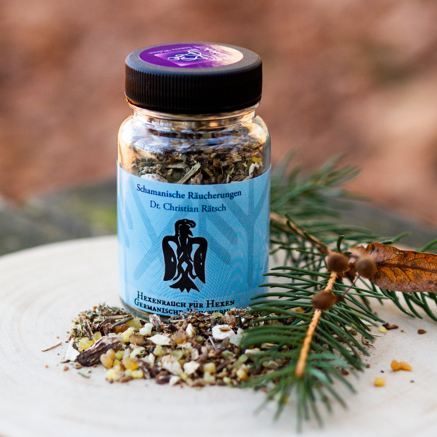 Hexenrauch Räuchermischung im Glas für Schutzrituale, Reinigung und spirituelle Energiearbeit.