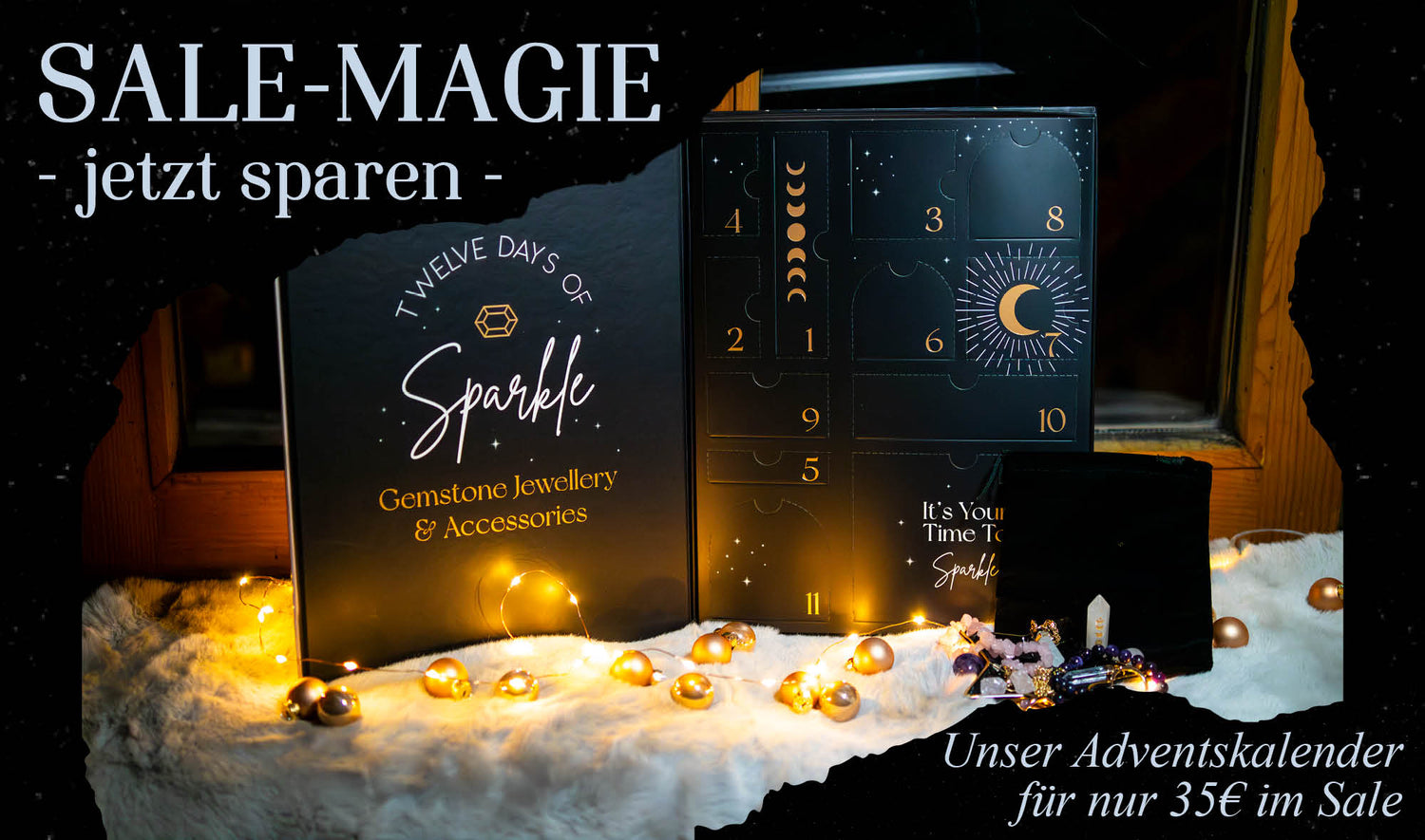 Spirit Emporium Sale-Banner mit Adventskalender, Schmuck und Accessoires – jetzt sparen im Adventskalender-Sale.